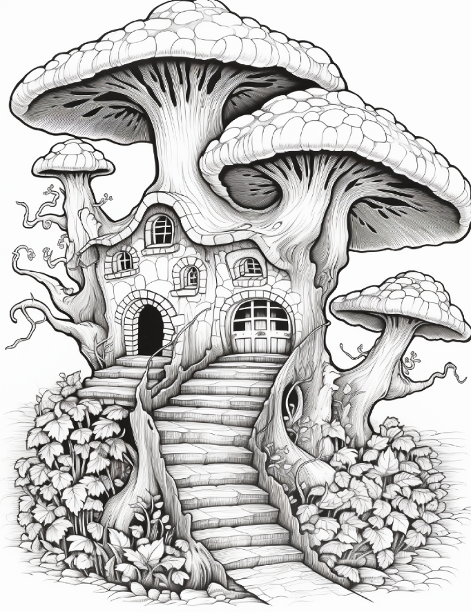 500 Enchanted Forest Designs Coloring Pages for Adults
