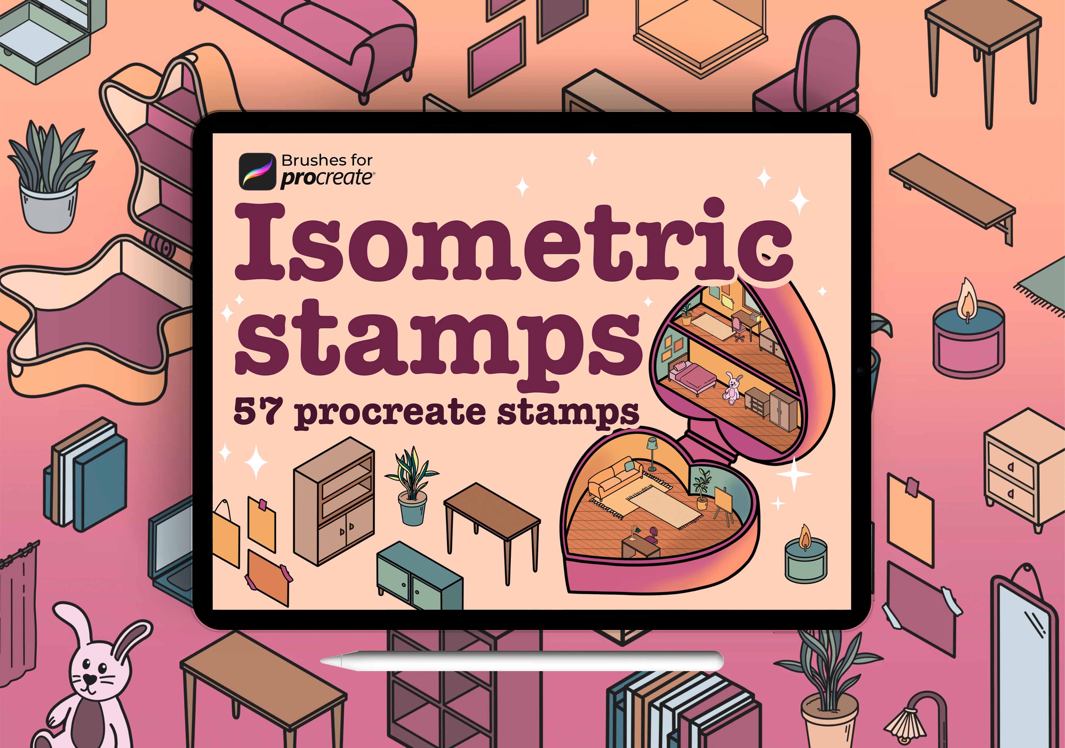 55 Procreate isometric stamp brushes - Payhip
