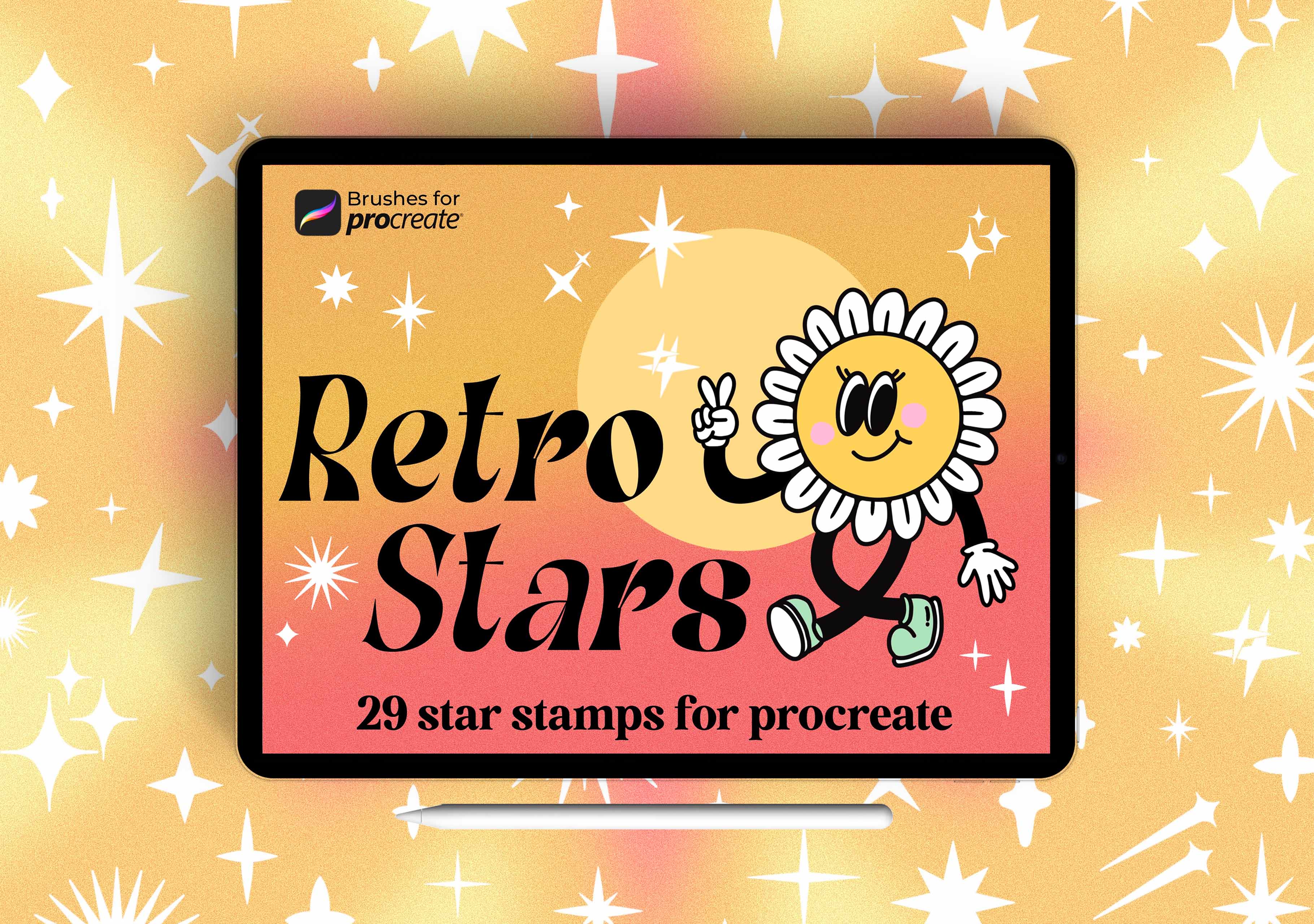 25 procreate retro star stamp brush set - Payhip