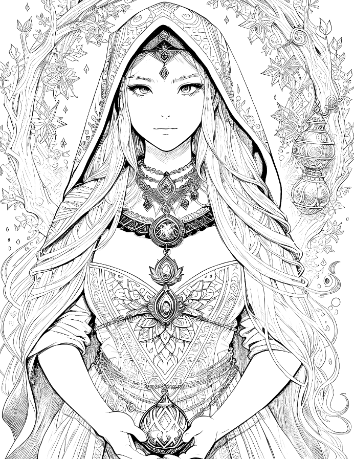 Magical Witch Coloring Pages