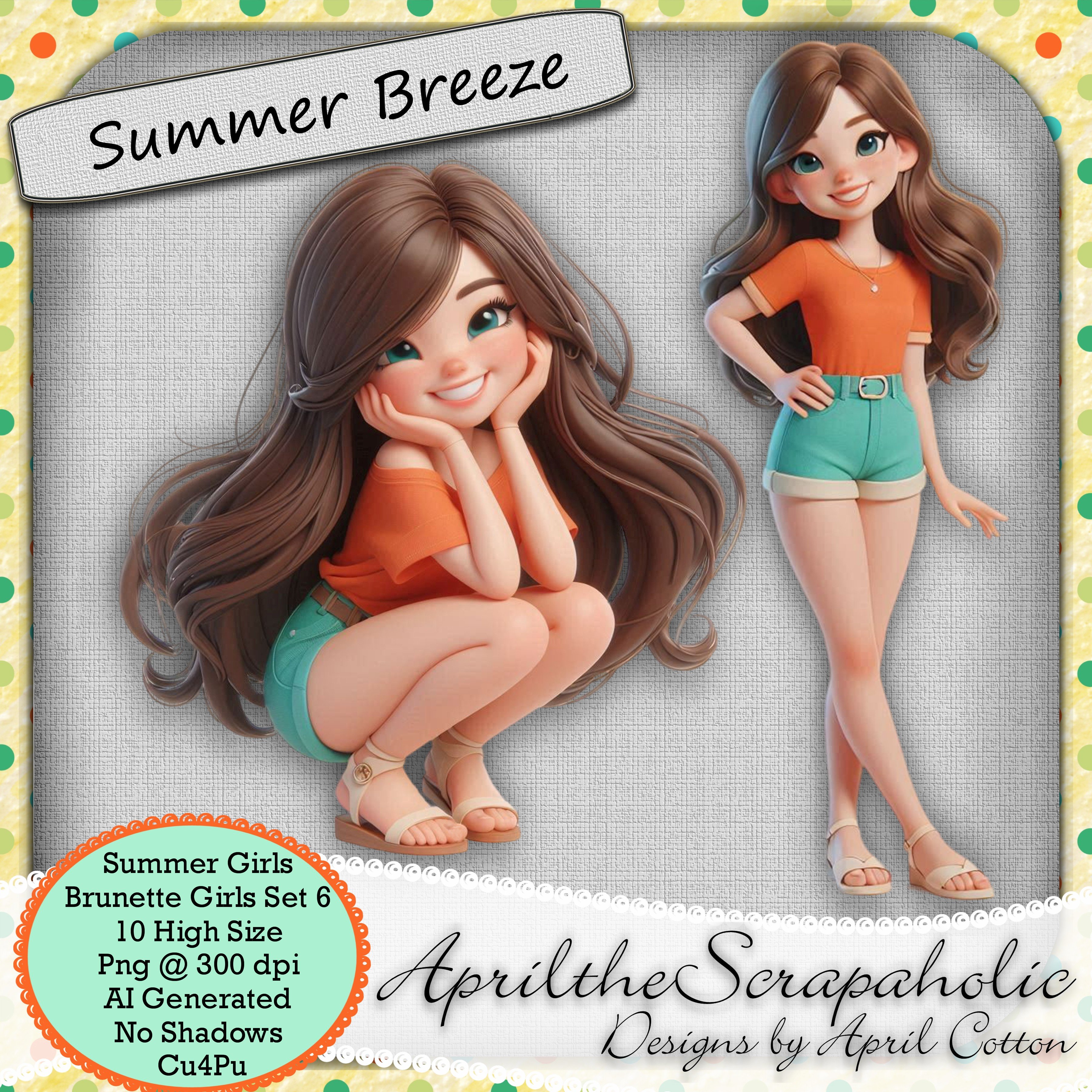 Summer Breeze - Brunette Girls Set 6 - Payhip