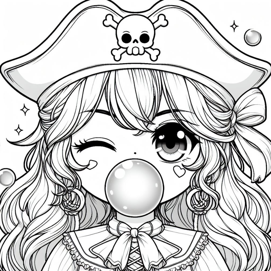 Kawaii Pirate Coloring Pages