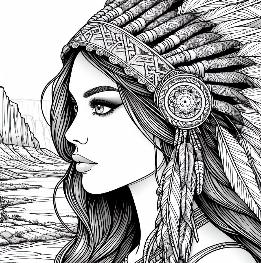 Native American Women Coloring Pages