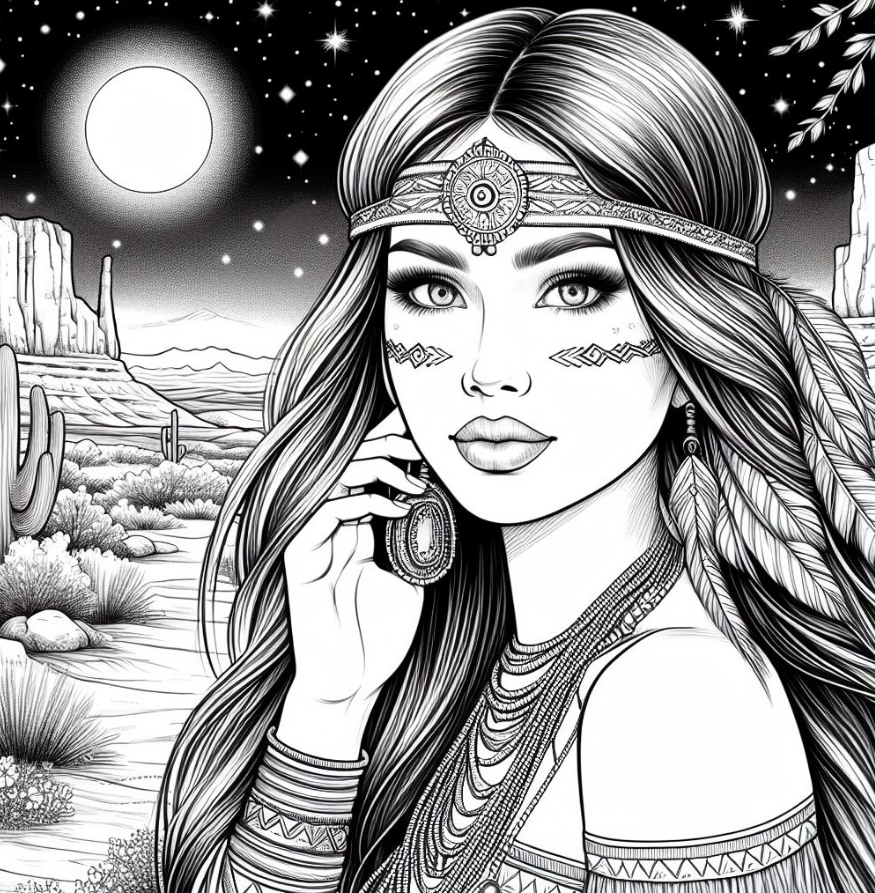 Native American Women Coloring Pages