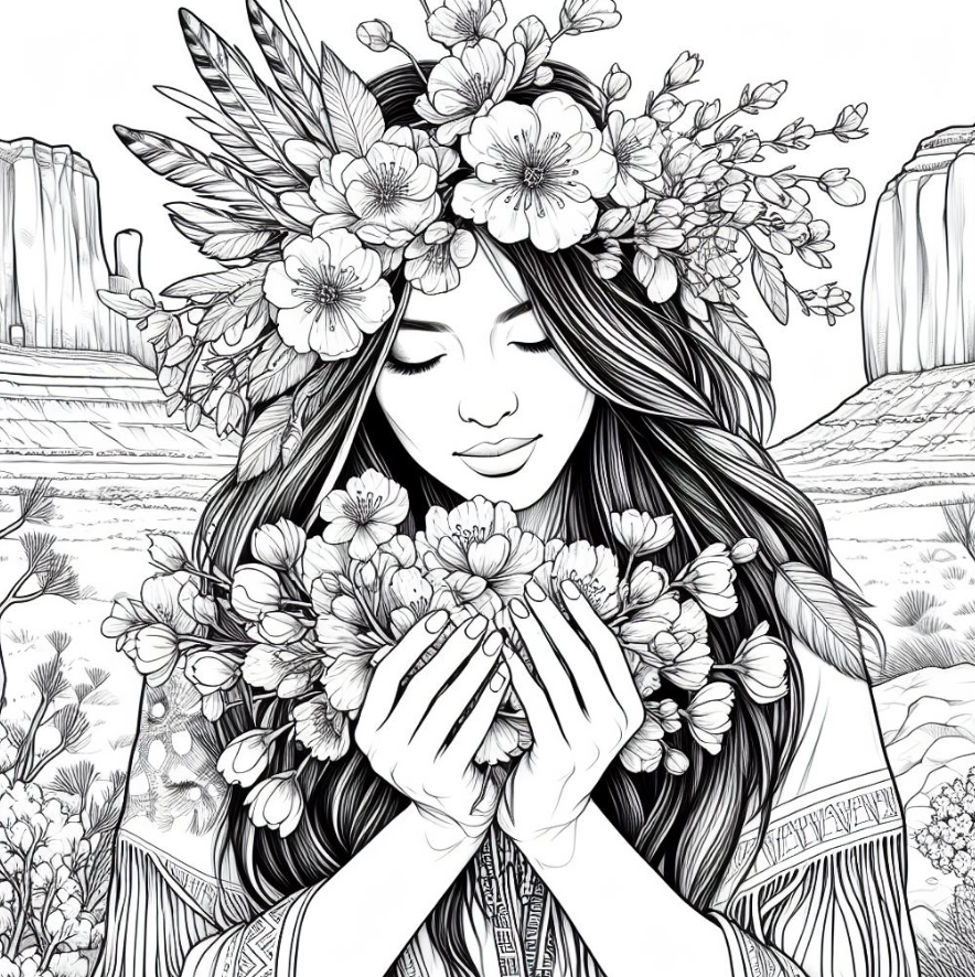 Native American Women Coloring Pages