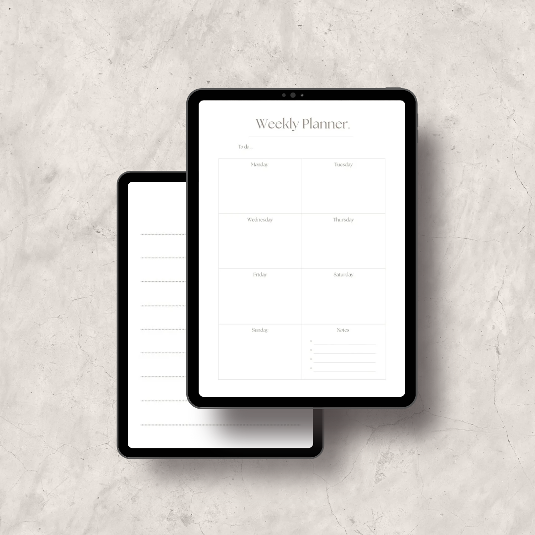 Minimalist Weekly Planner with Extra Notes Page - Payhip
