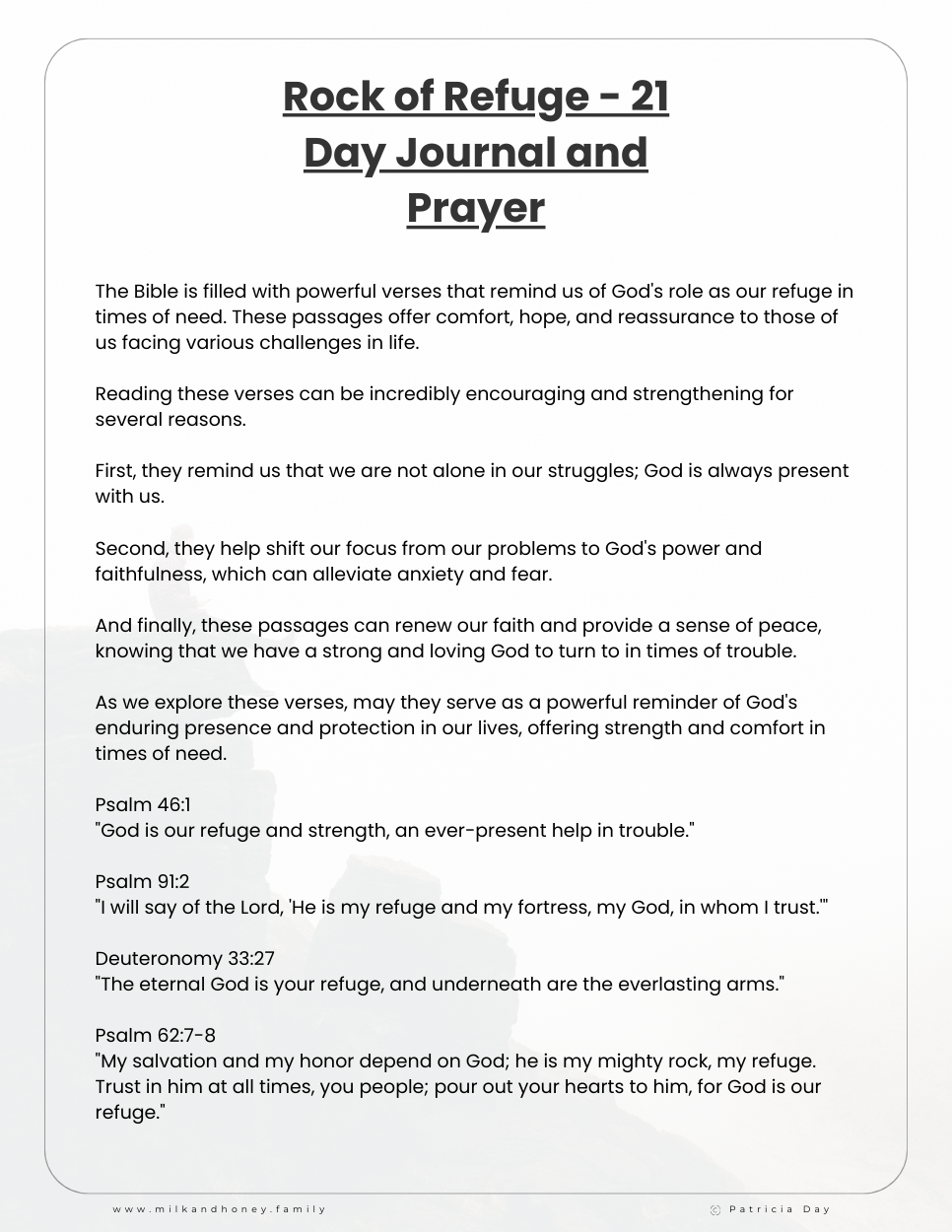 god as refuge  intro