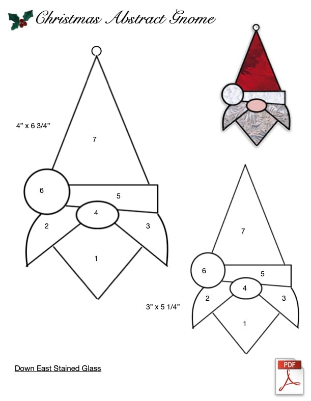 Santa Gnome Ornament Stained Glass Patterns