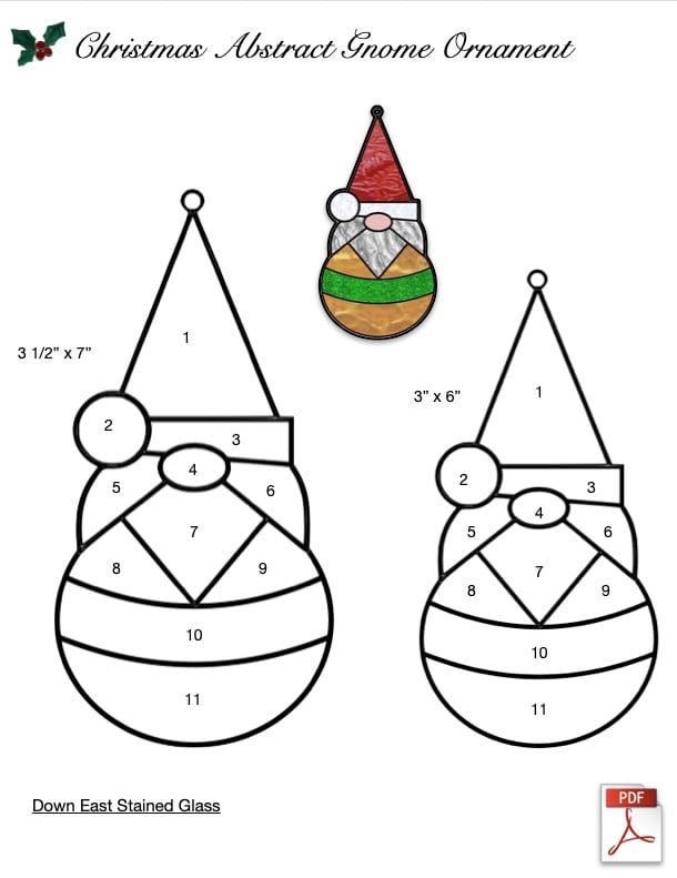 Christmas Gnome Ornament Stained Glass Patterns