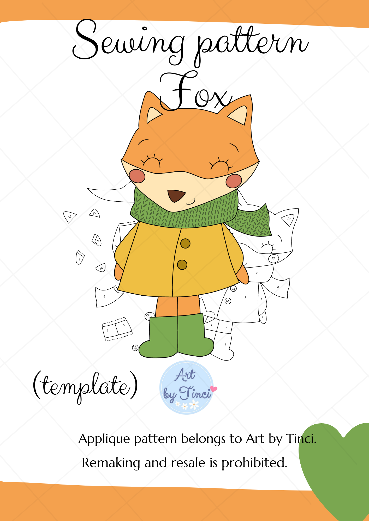 Fox Sowing Pattern Sewing Pattern Fox (template) - Payhip