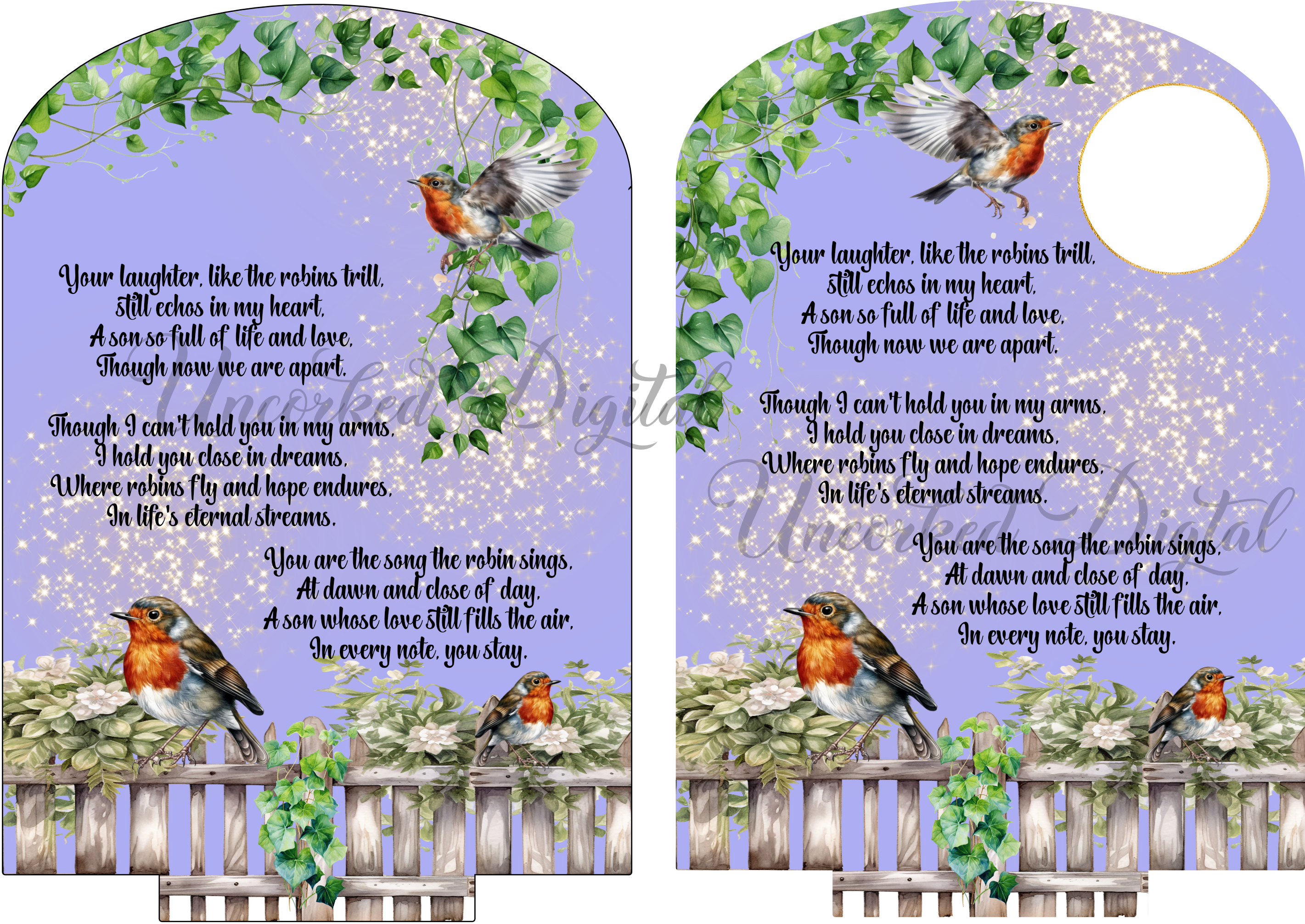 Solar acrylic robin design and son poem (mackie direct) - Payhip