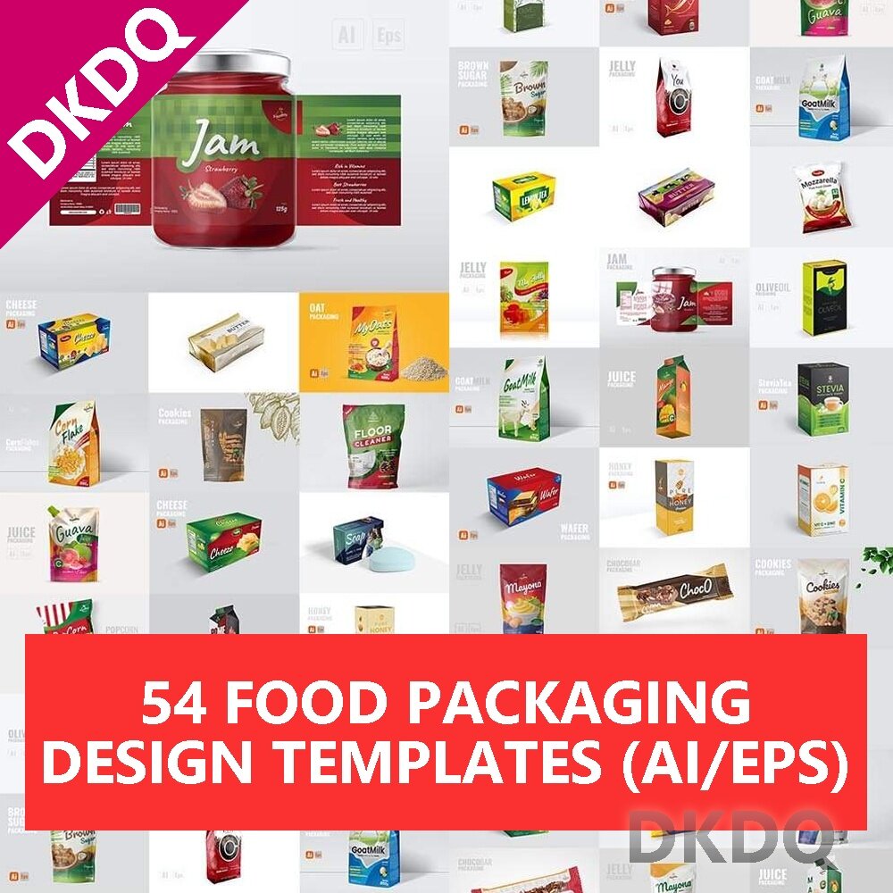 54 Premium Food Packaging Templates Bundle