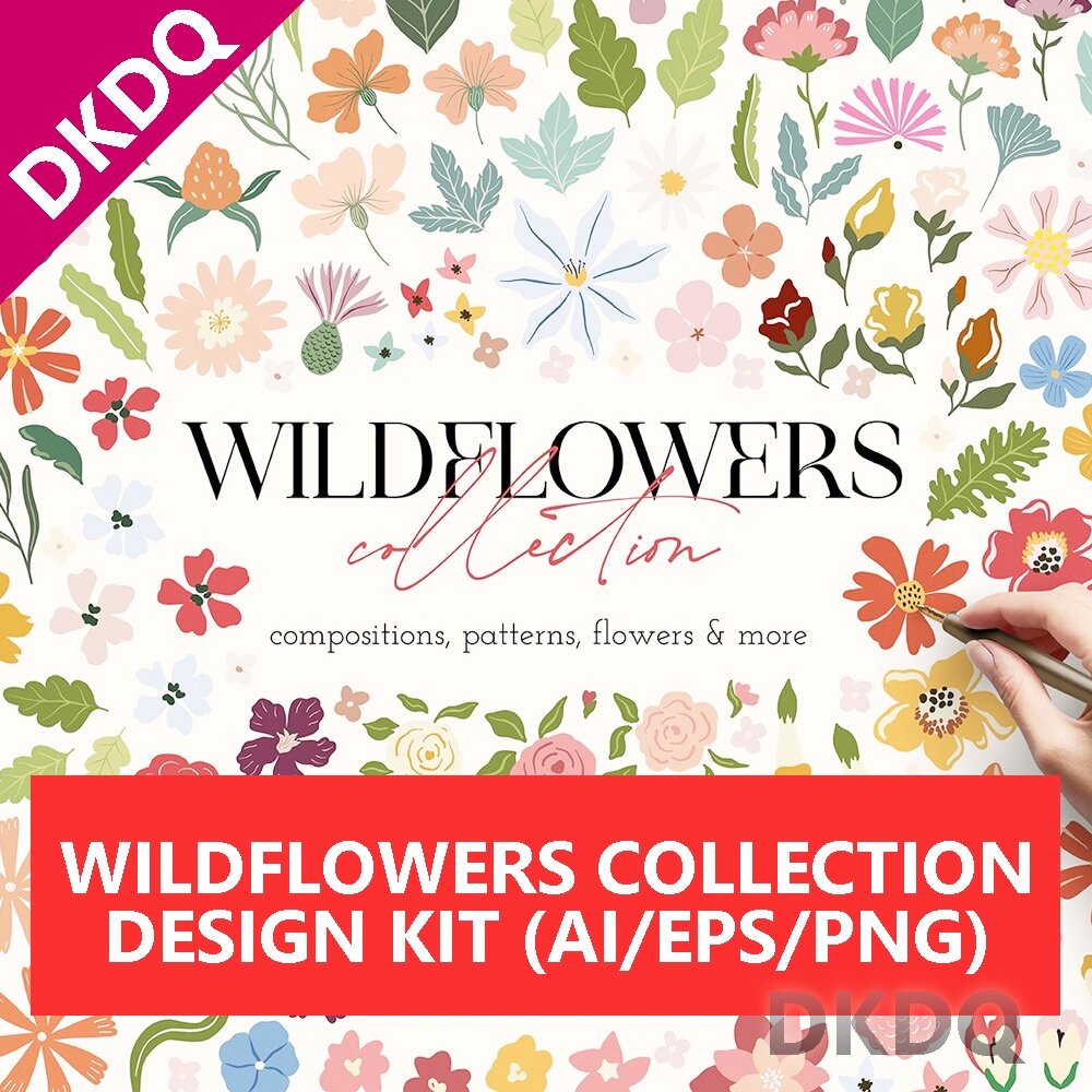 Wildflowers Wedding Invitations Collection Design Kit