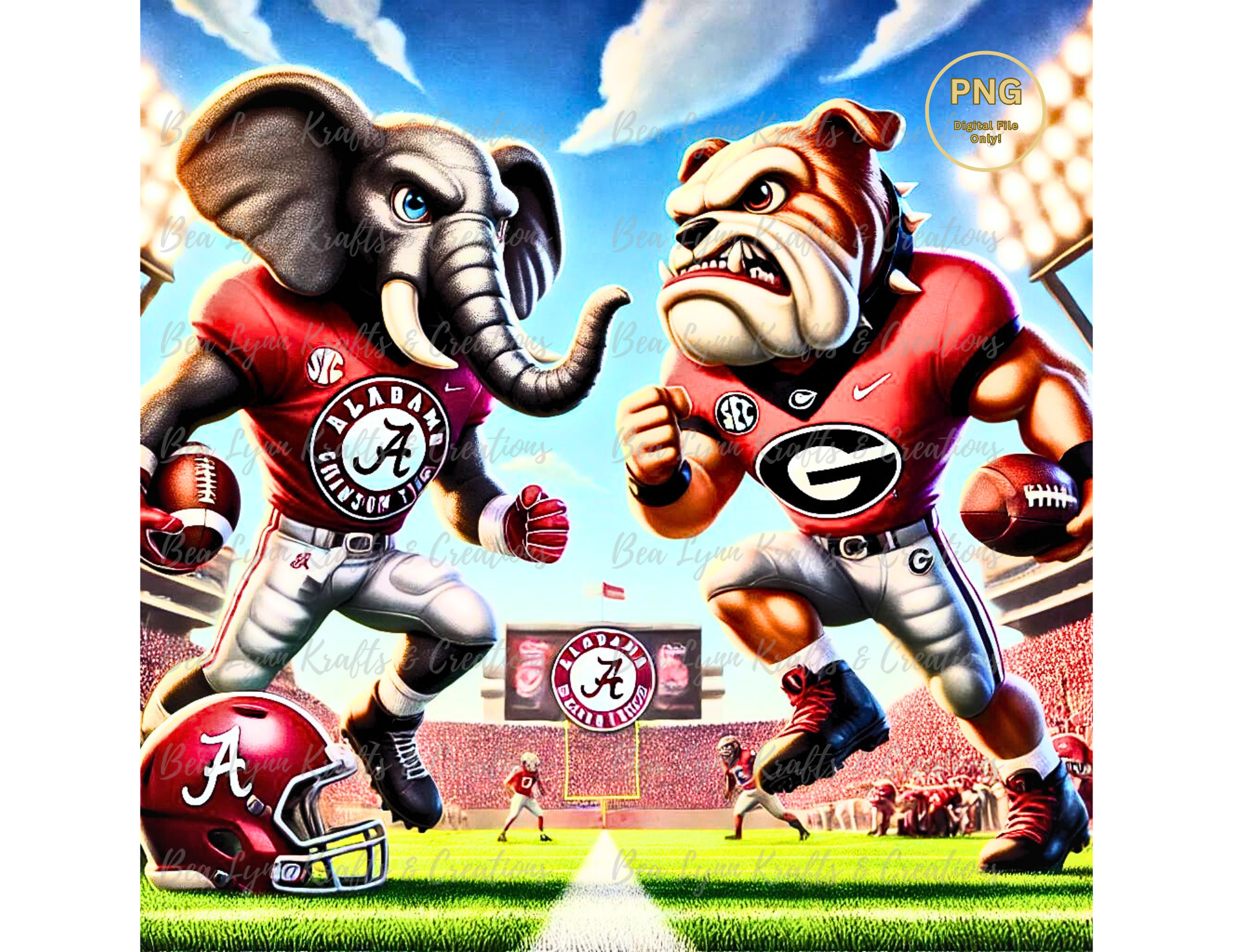 Rival Showdown: Alabama Crimson Tide vs. Georgia Bulldogs - Digital PNG ...