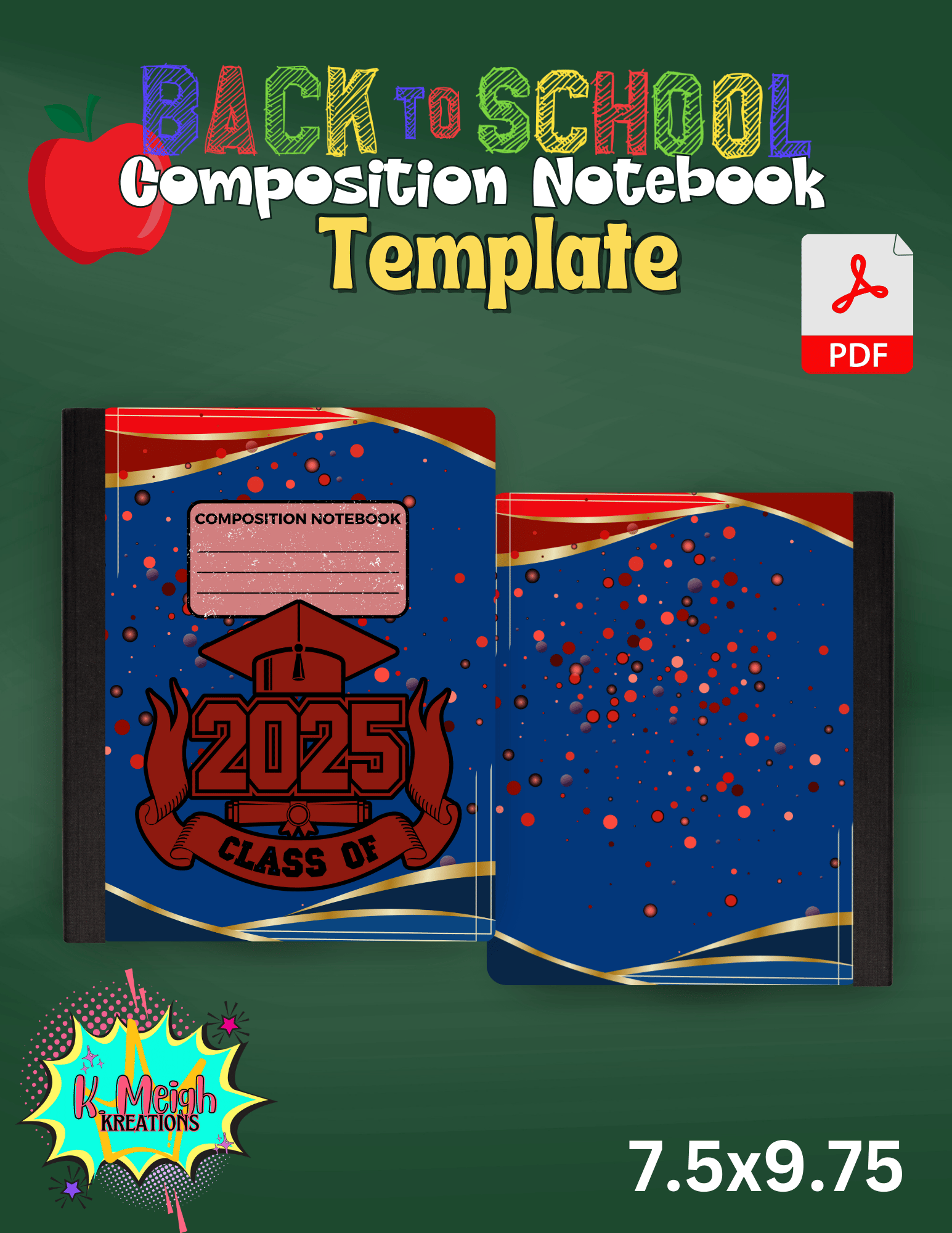 Editable Themed Composition Notebook Template PDF File - Payhip