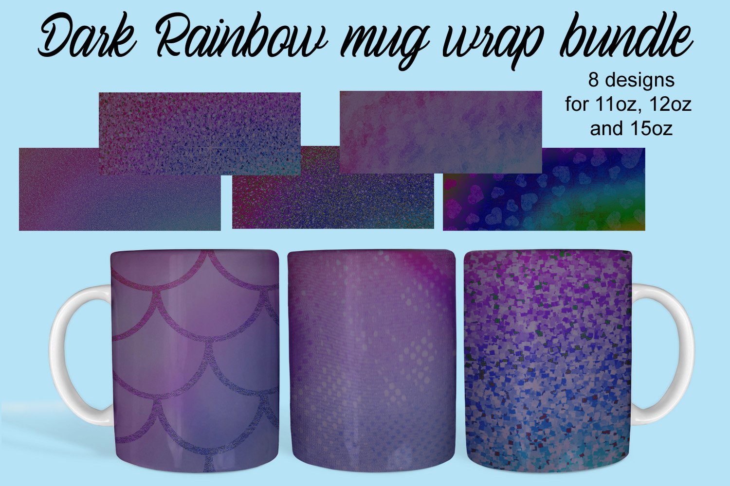 Dark rainbow mug wrap bundle - Payhip