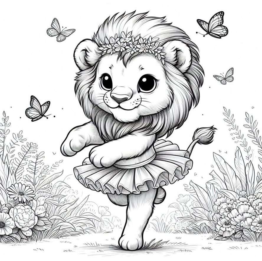 Lion Jungle Playtime Coloring Pages