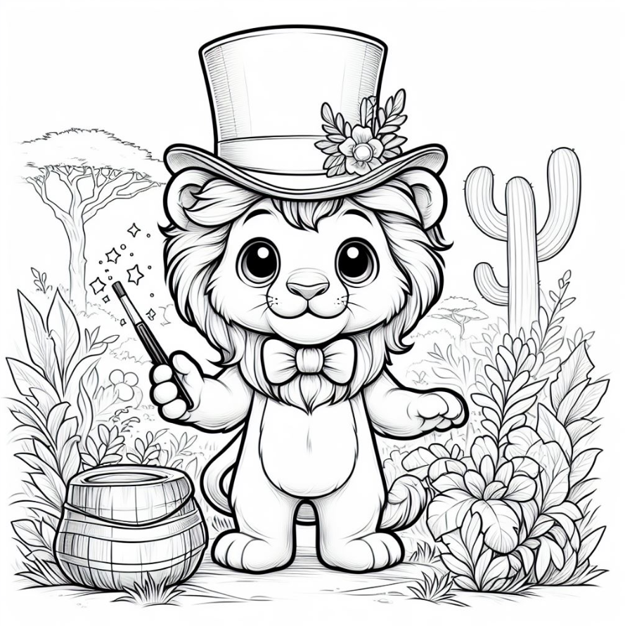 Lion Jungle Playtime Coloring Pages