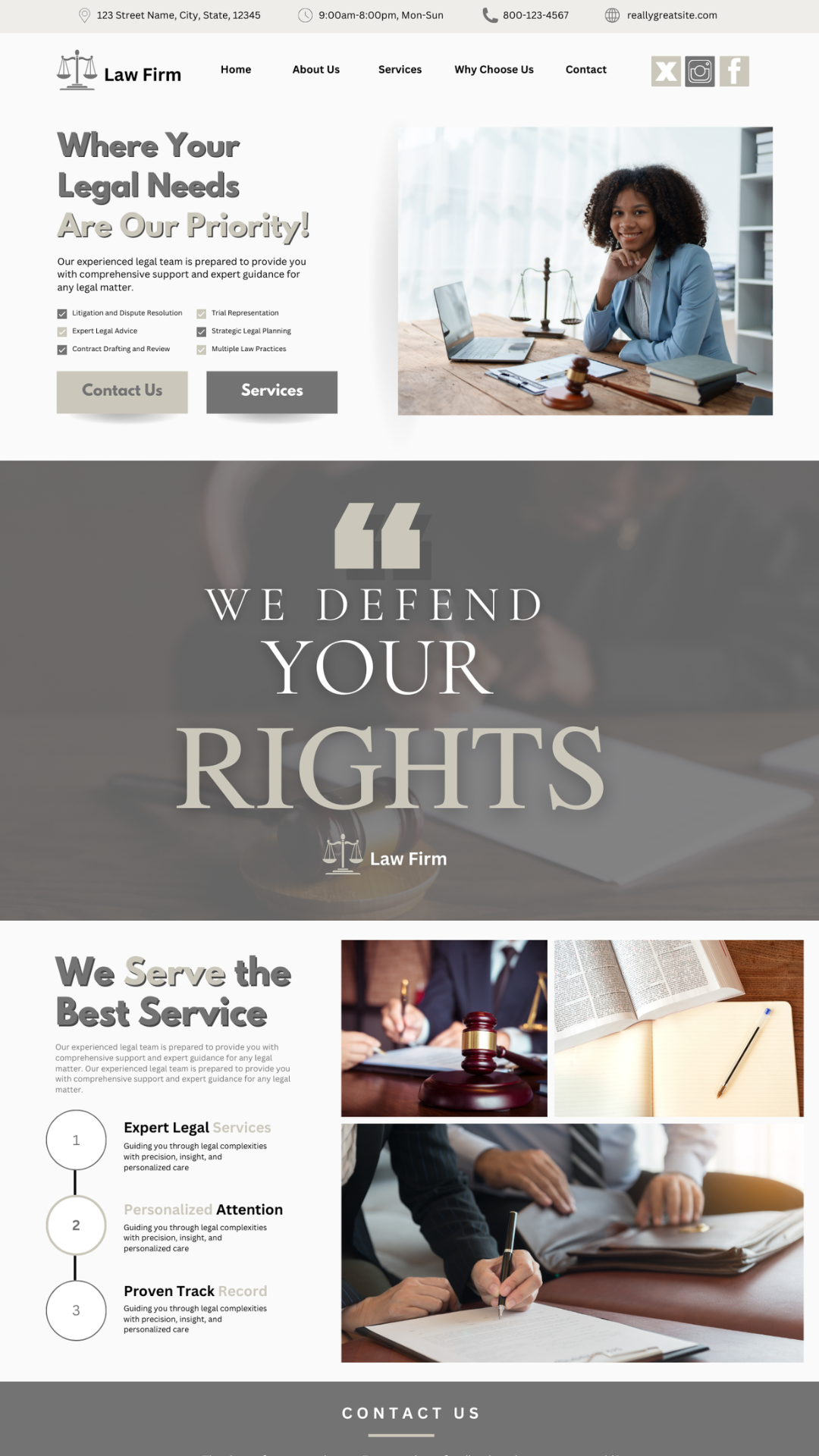custom canva law firm website by simply shykeria, shykeria lifleur