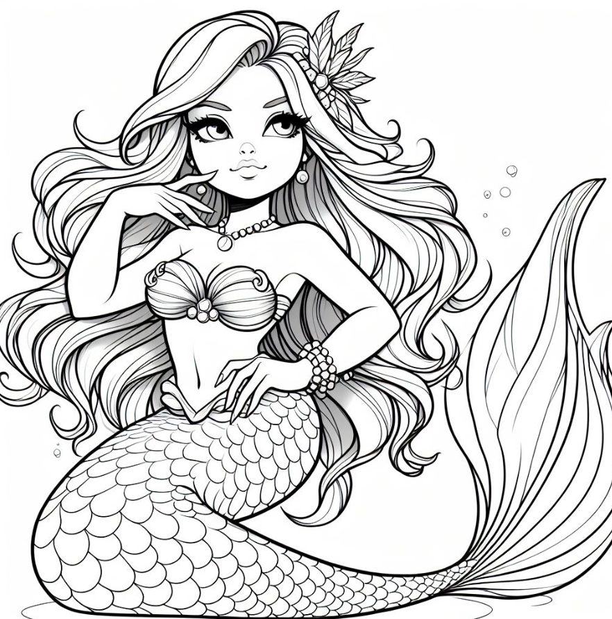 Hilarious Mermaid Coloring Pages