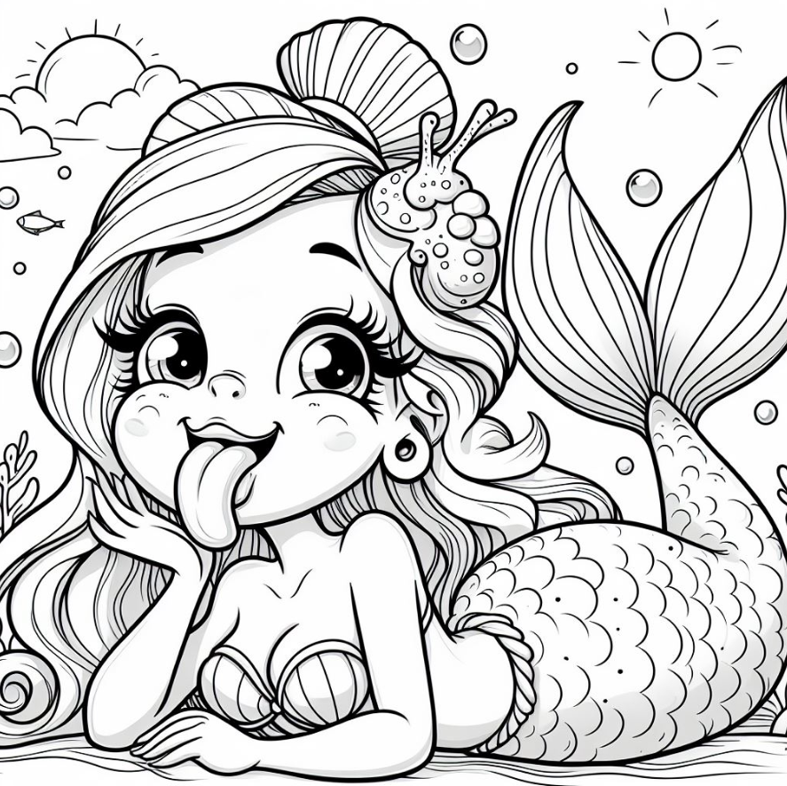 Hilarious Mermaid Coloring Pages