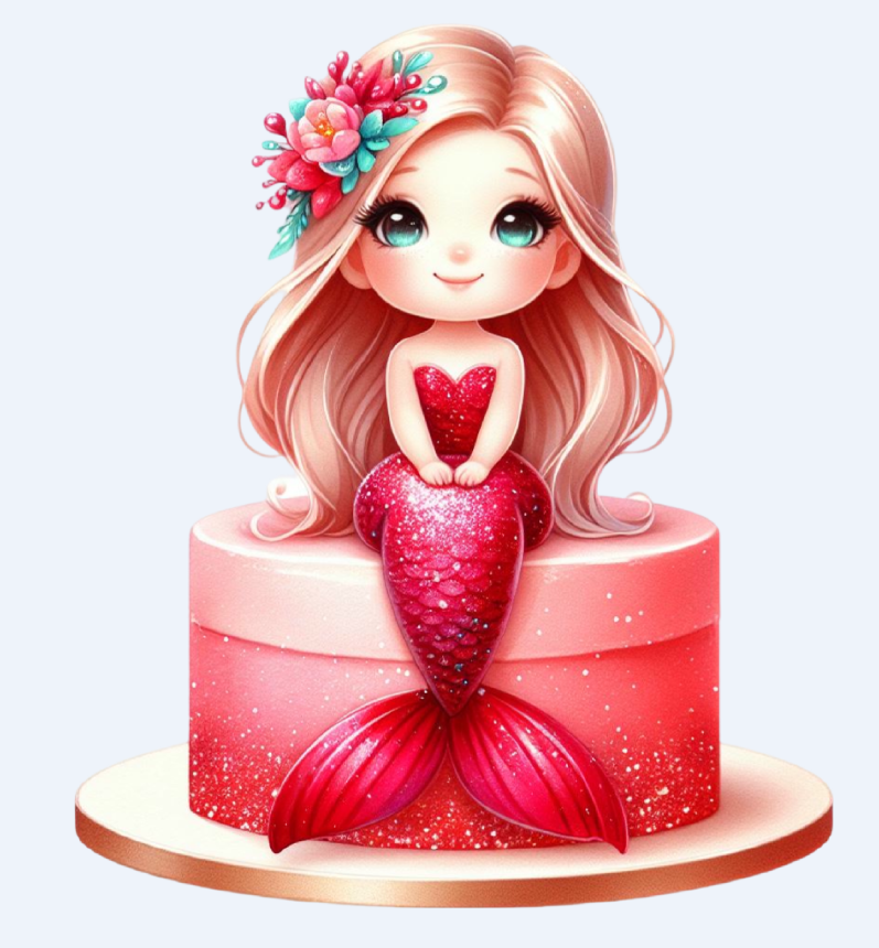 Birthday Mermaids Clipart