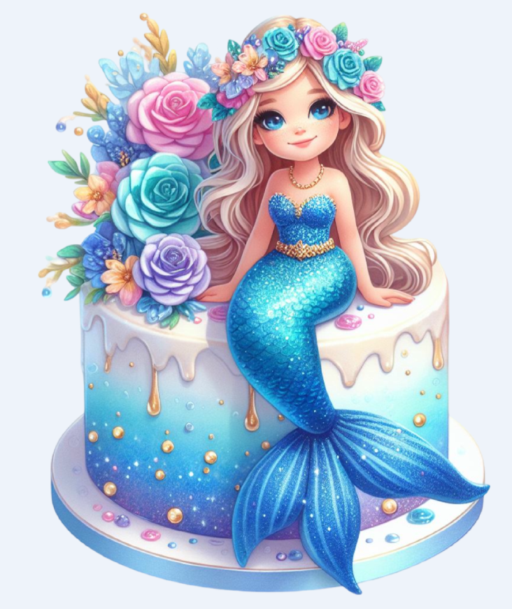 Birthday Mermaids Clipart