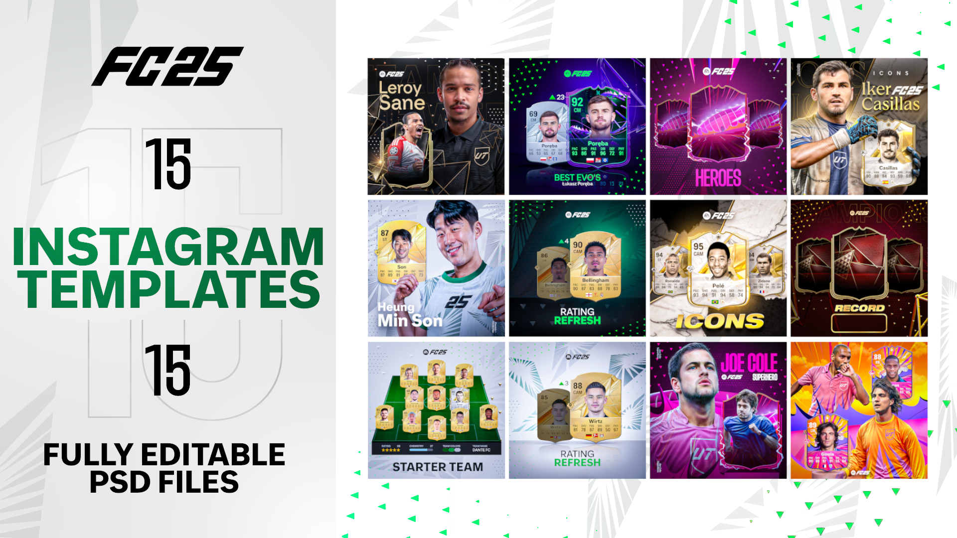 EAFC25 INSTAGRAM TEMPLATES - 15 FULLY EDITABLE PSD FILES - Payhip