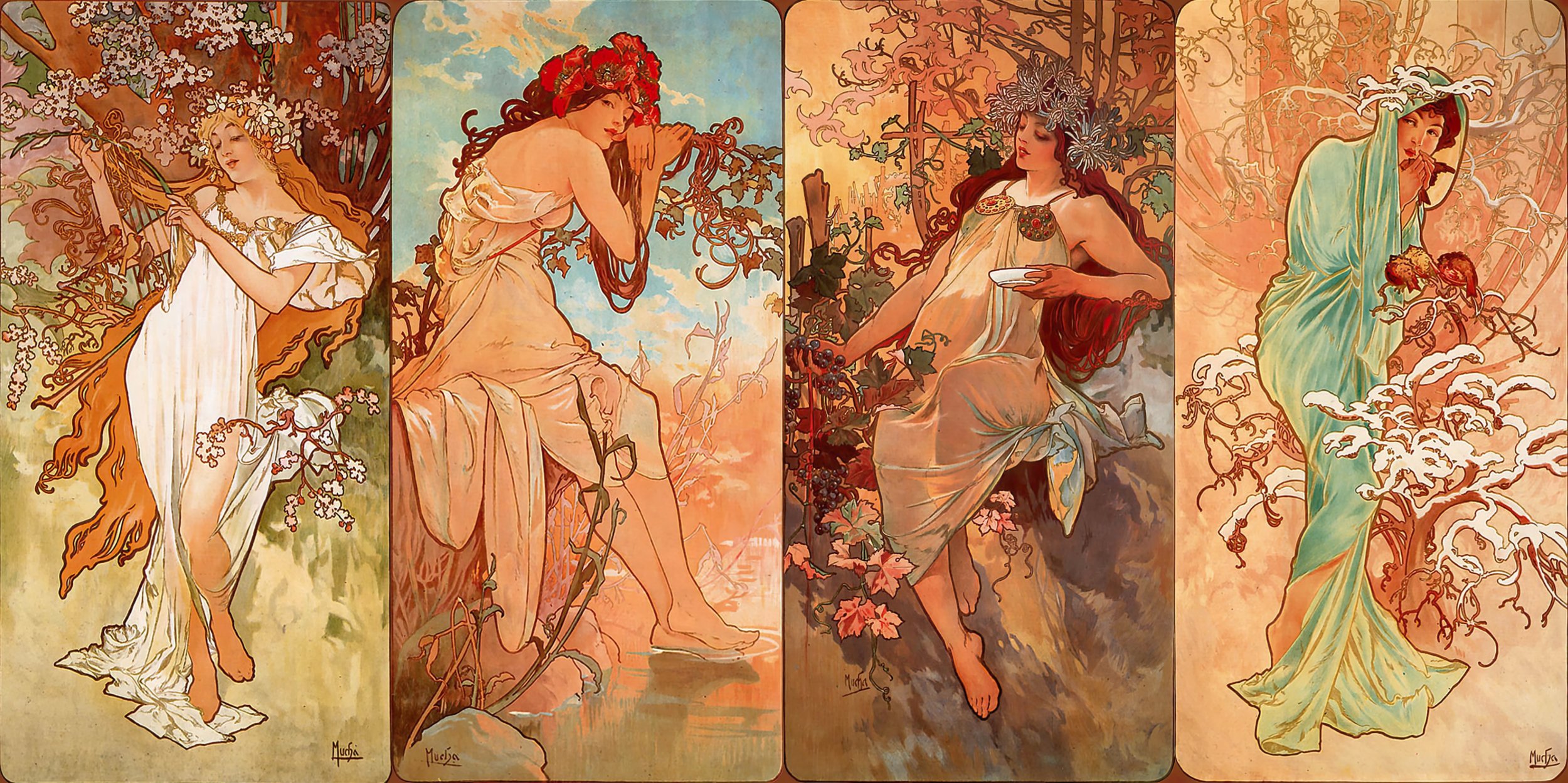 Four Seasons by Alphonse Mucha