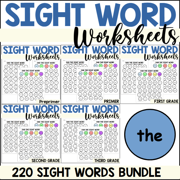 All 220 Dab a Sight Word Worksheets