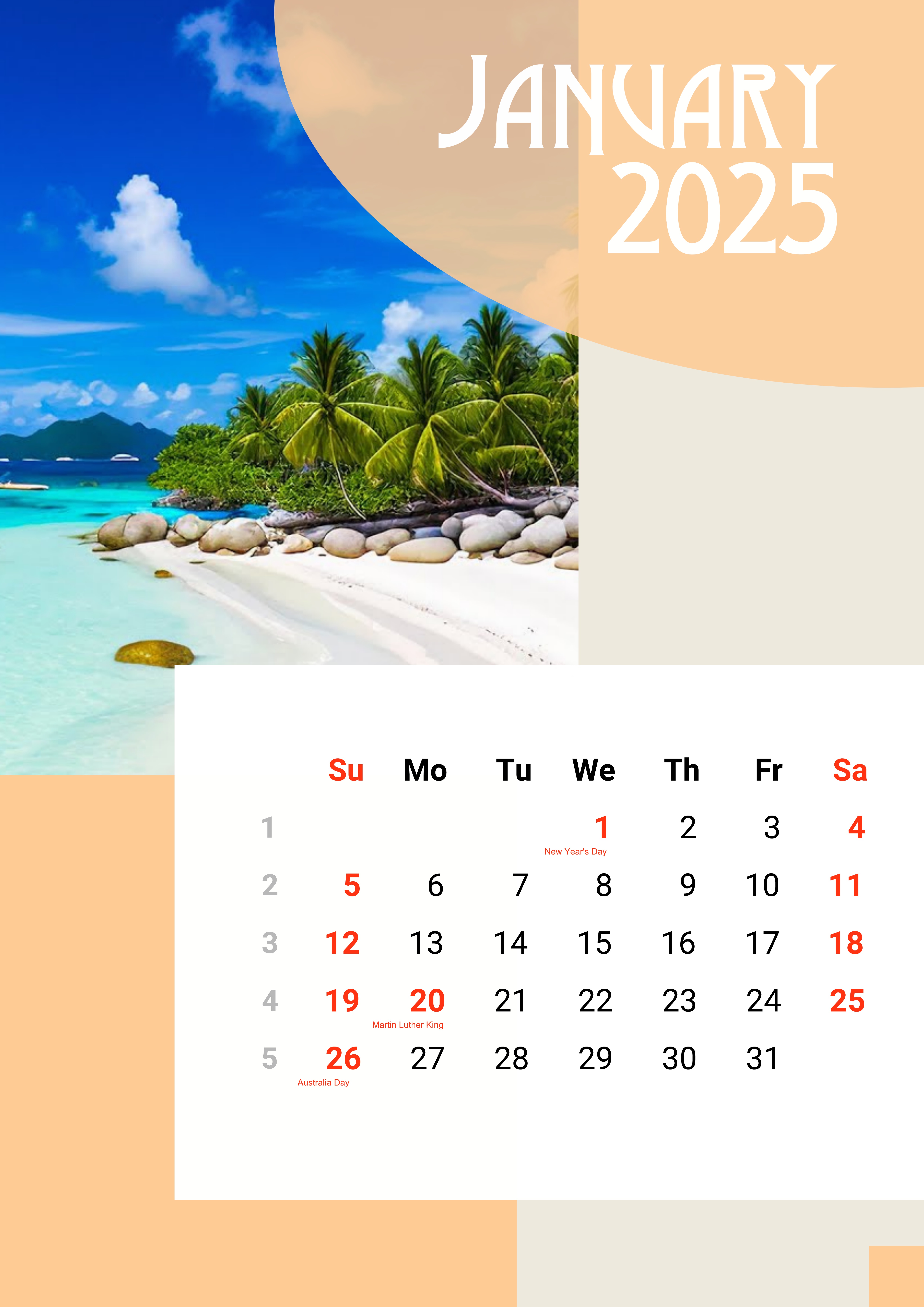 Calendar Album Design Digital Calendar Templates&Products Vertical