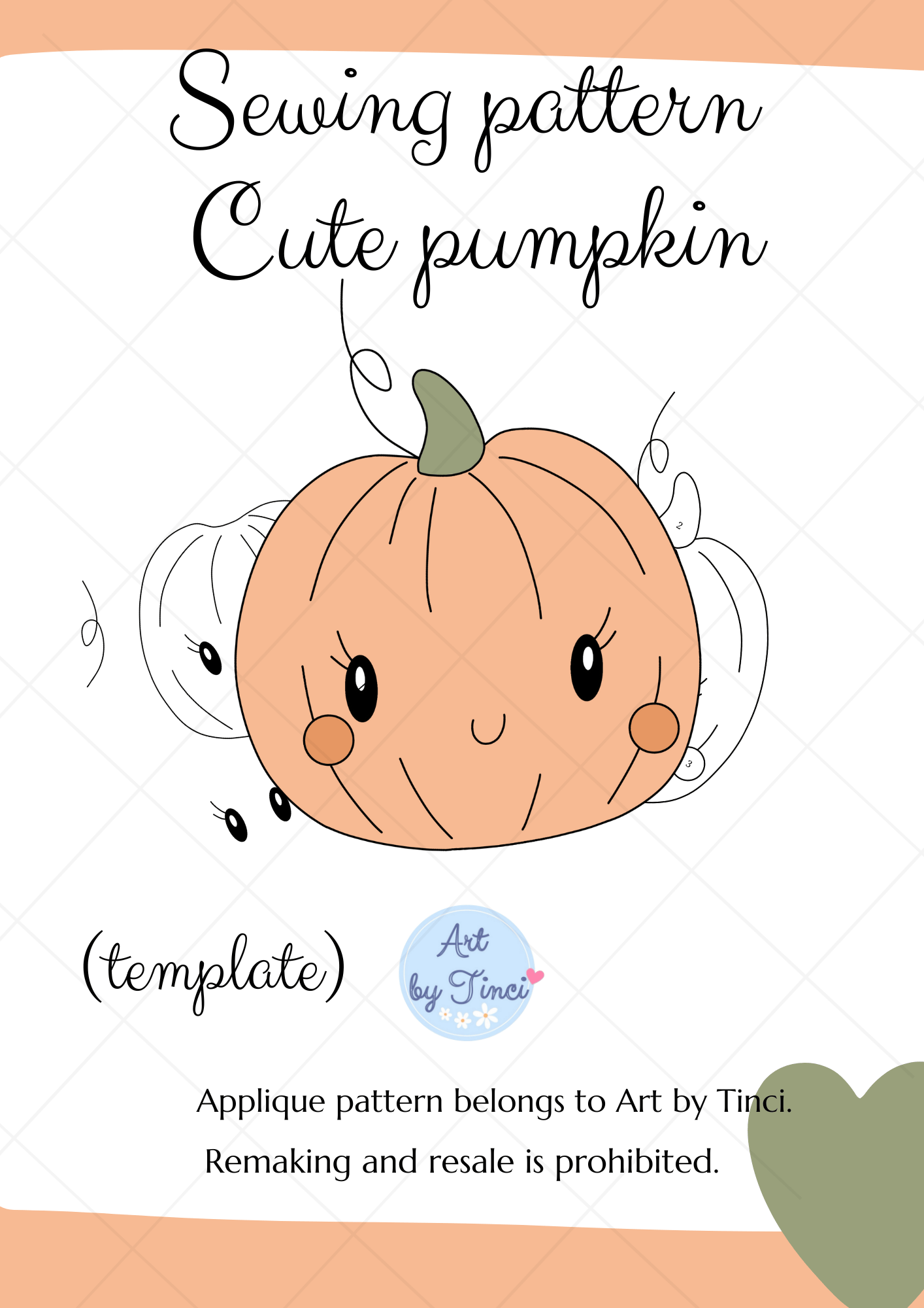 Sewing Pattern Cute Pumpkin (template) - Payhip