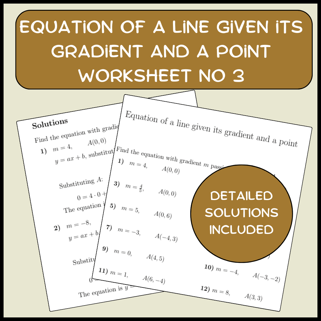 Equation Of A Line Given A Gradient And Point Point Gradient Of A Line