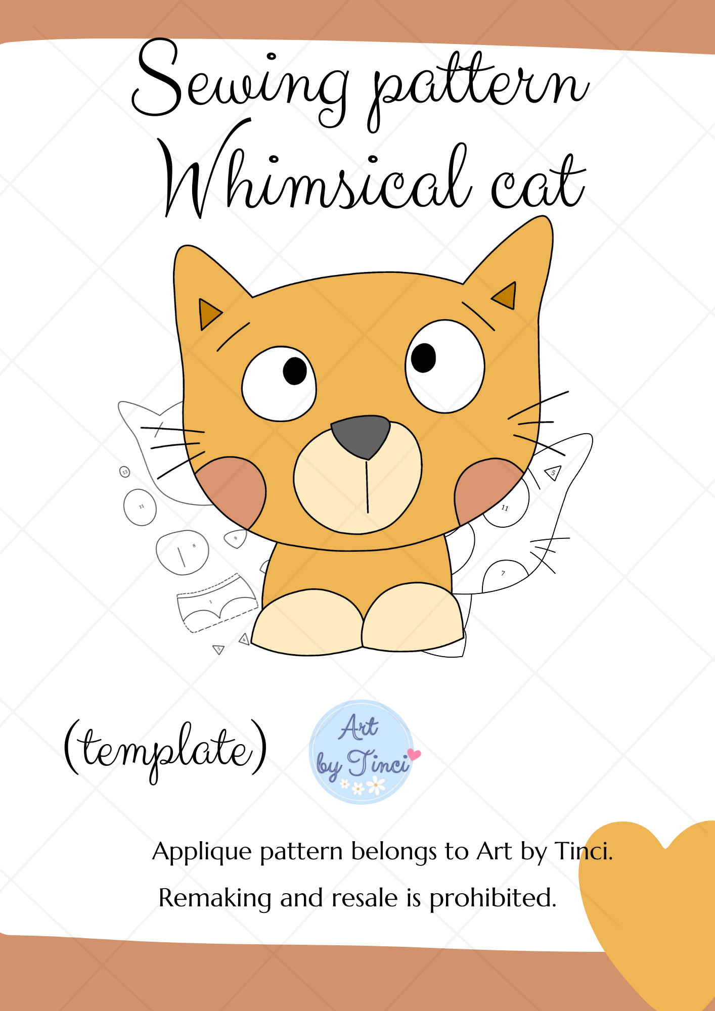 Sewing Pattern Whimsical Cat (template) - Payhip