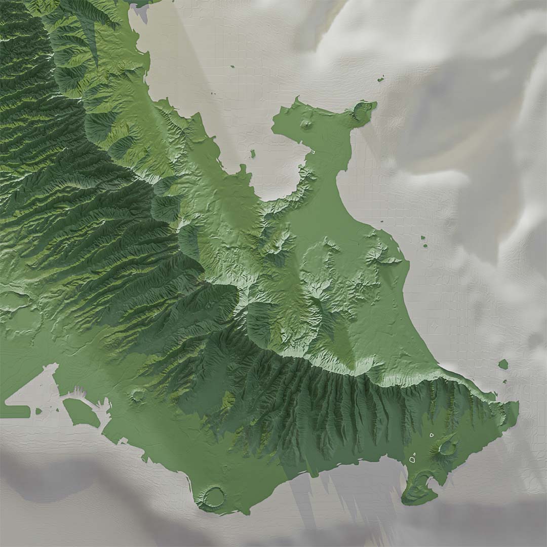 relief detail on plain map