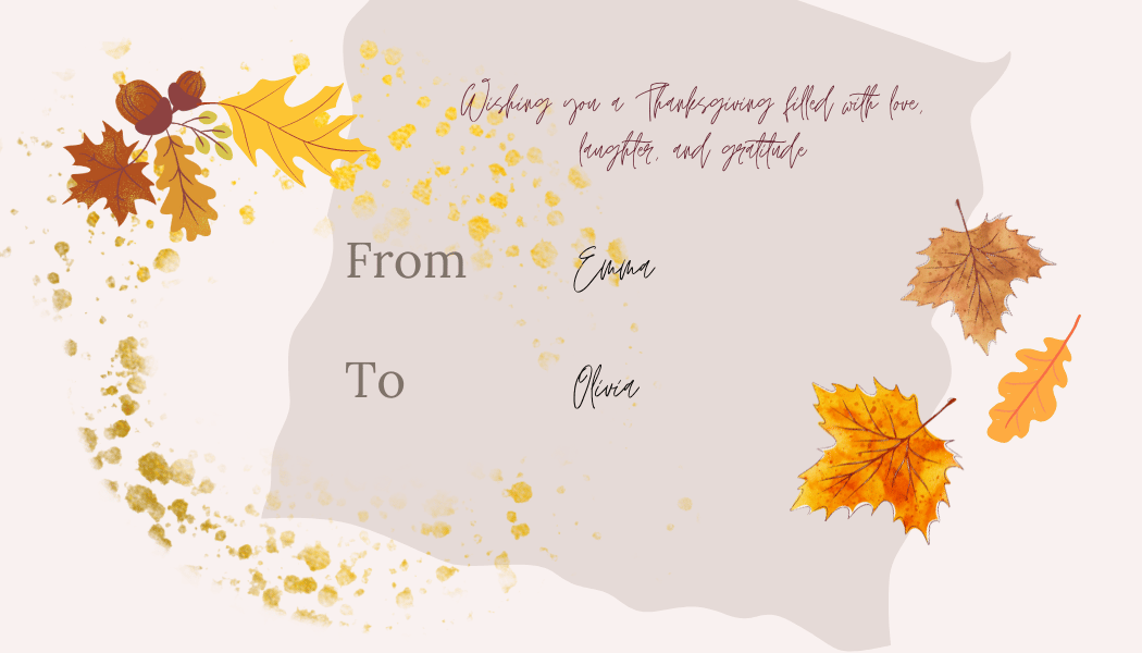 Customizable Pastel Fall Design Gift/Favor Tag| Digital Canva Template. Back design