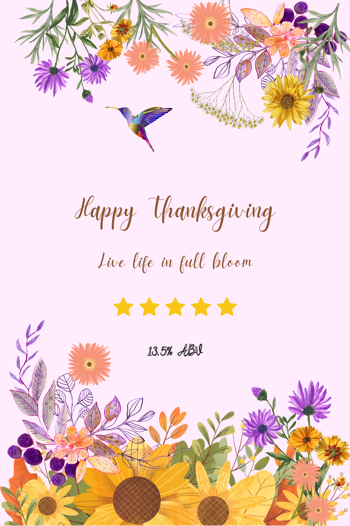 Customizable Vibrant Floral Abundance Sticker Label 4"x6" | Digital Canva Template. Design