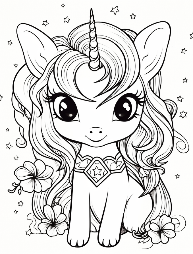 200 Cute Enchanting Unicorn Coloring Pages for Kids