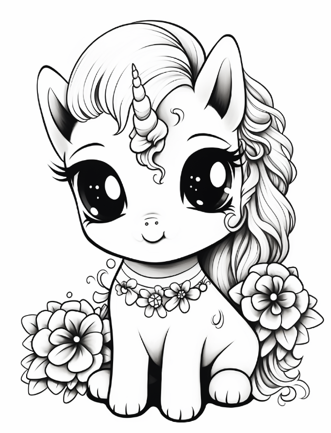 200 Cute Enchanting Unicorn Coloring Pages for Kids
