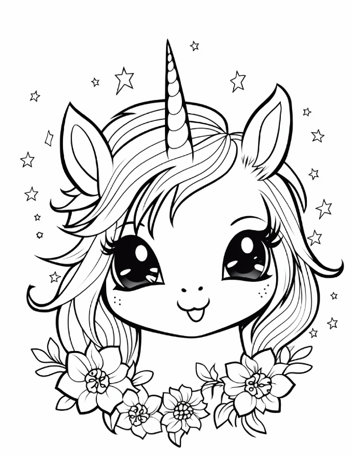 200 Cute Enchanting Unicorn Coloring Pages for Kids