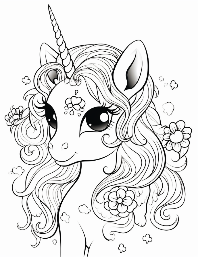 200 Cute Enchanting Unicorn Coloring Pages for Kids