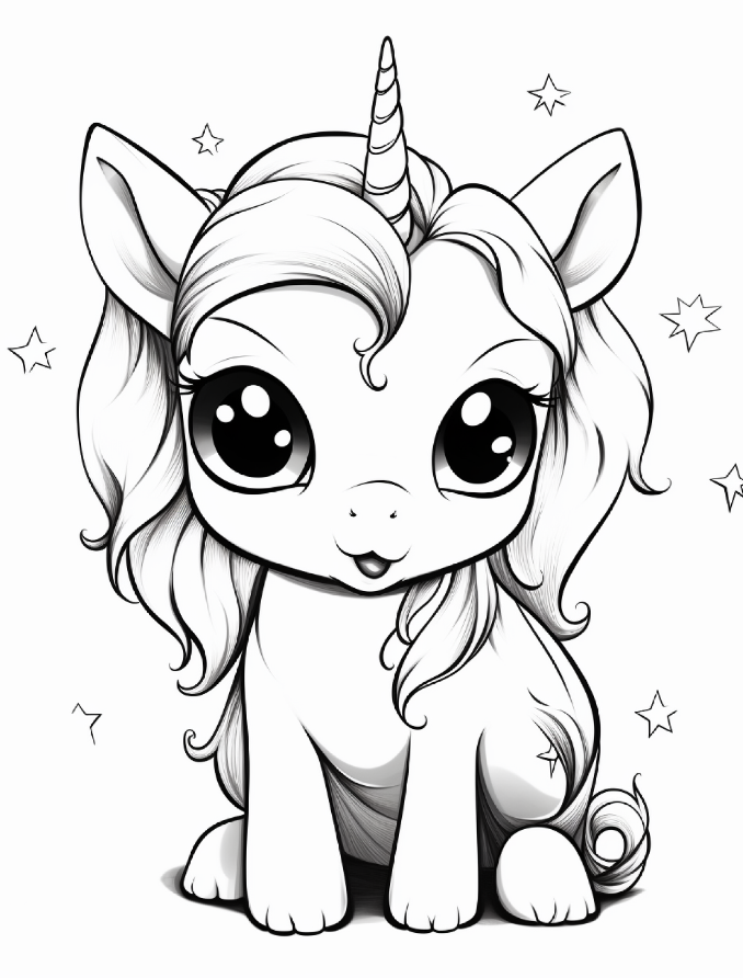 200 Cute Enchanting Unicorn Coloring Pages for Kids