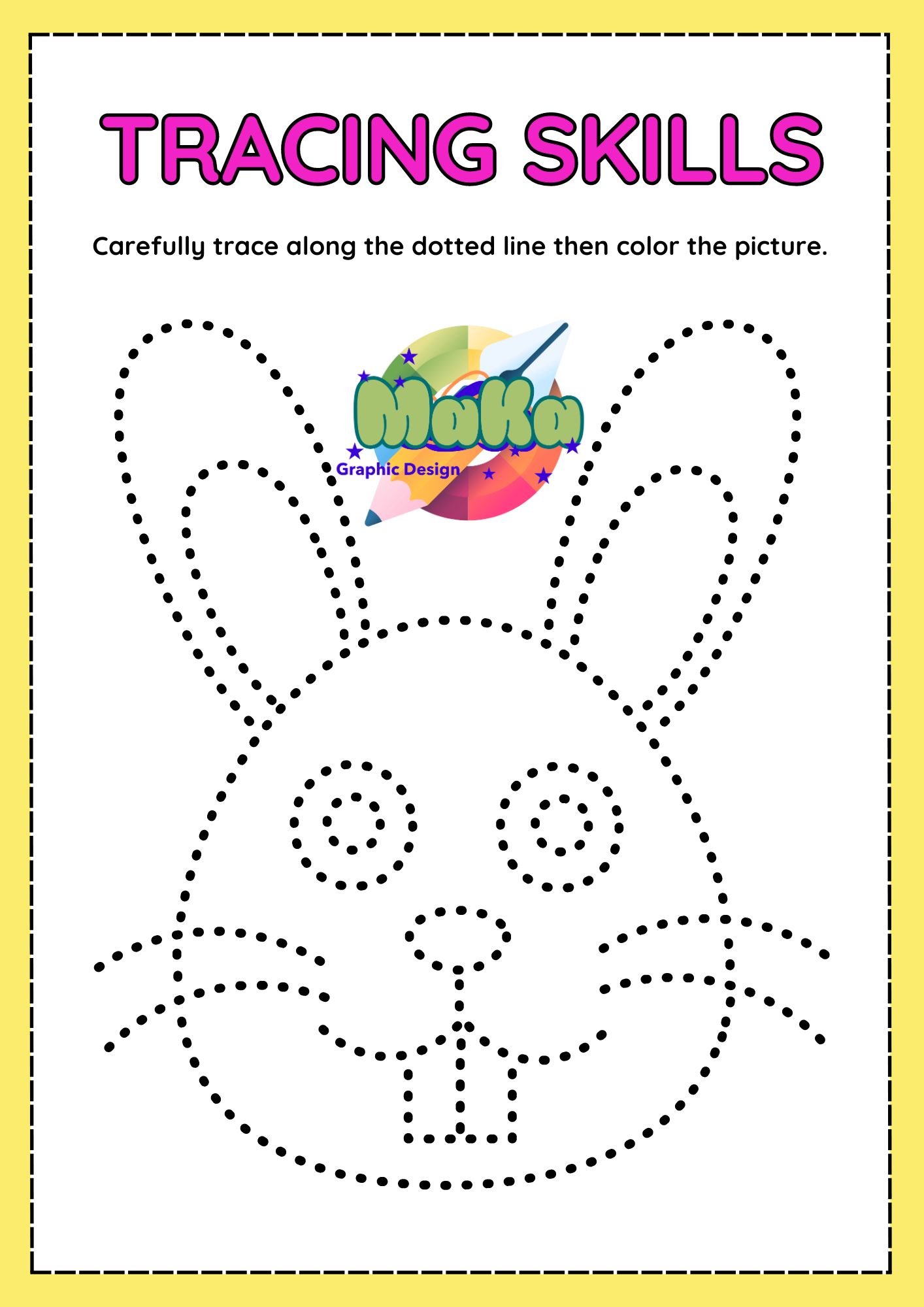 Tracing Skills – Trace the Dotted Line & Color (52 PDF Pages) - Payhip