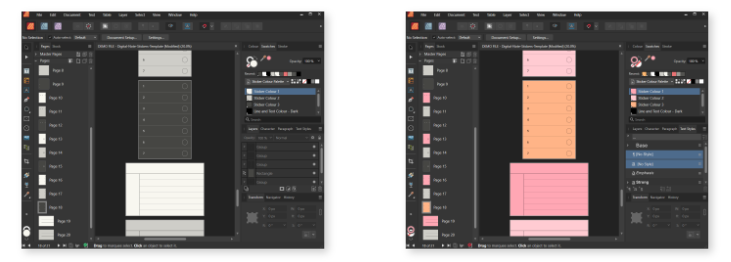 Affinity Designer - Digital Stickers using Global Swatches