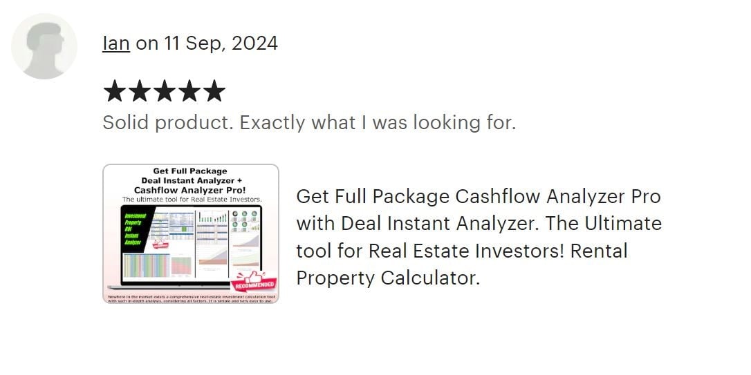 At AssetAFC.com, we provide powerful spreadsheet calculators designed for various investment strategies—whether it's BRRRR, long-term rentals, Airbnb, flips, or multifamily properties. Our user-friendly tools simplify everything from deal analysis to portfolio management, providing everything you need to succeed in real estate. Join us on an exciting journey toward financial success in the world of investing. Cash flow Analyzer Pro, Deal Instant Analyzer