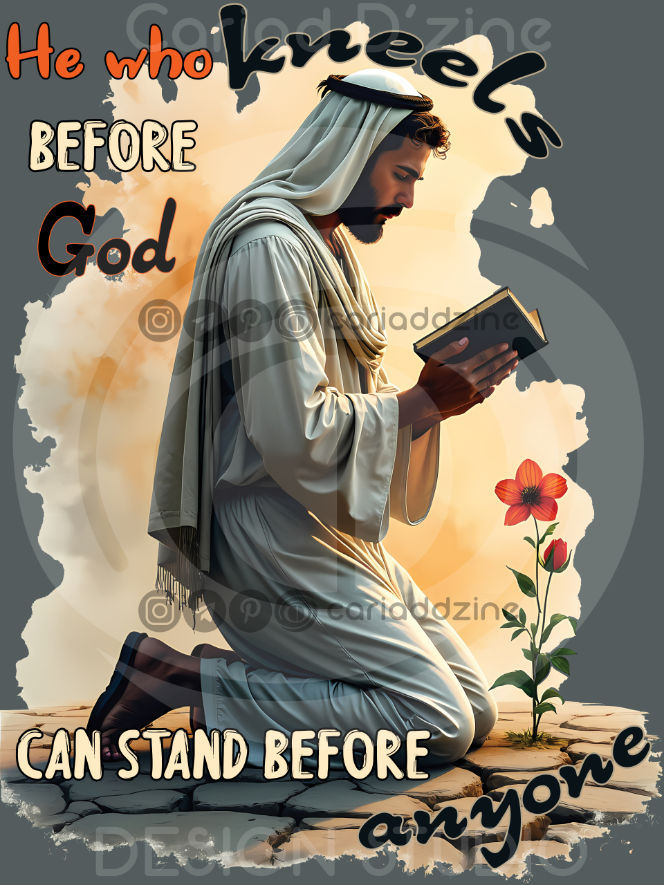 prayer art, faith imagery, inspirational quotes, spiritual wall art, humility, strength in faith, Christian decor, orange and yellow art, motivational print, religious illustration