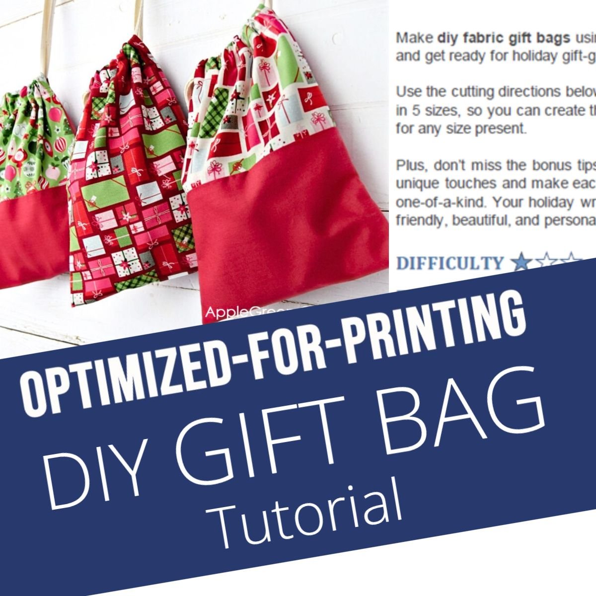Diy Gift Bag - Printable Tutorial PDF