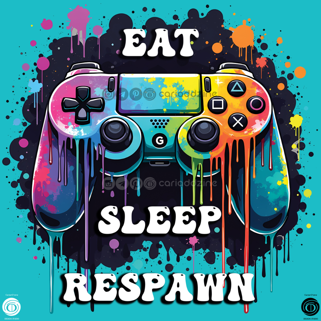 gaming art, video game controller, colorful design, gamer lifestyle, graphic design, Cariad Dzine design