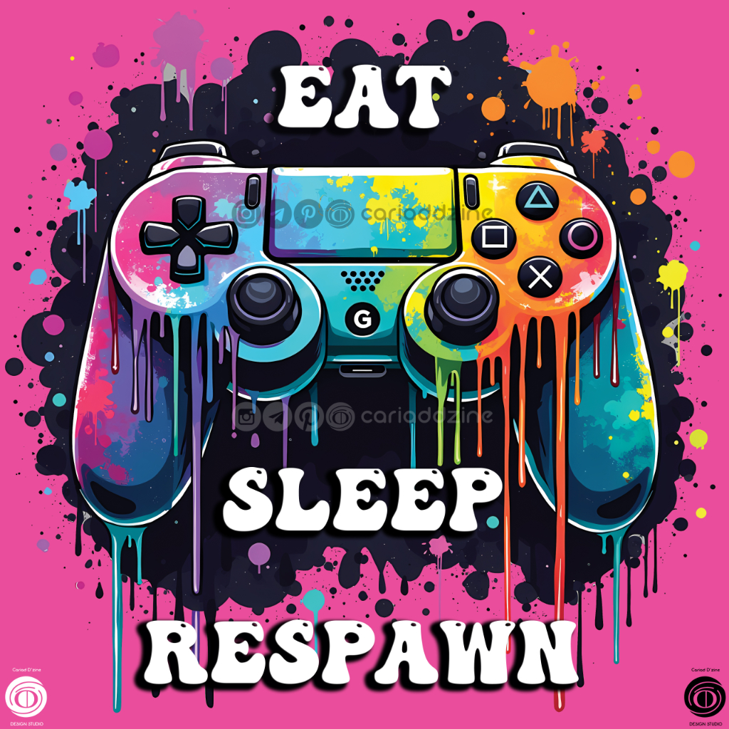 gaming art, video game controller, colorful design, gamer lifestyle, graphic design, Cariad Dzine design