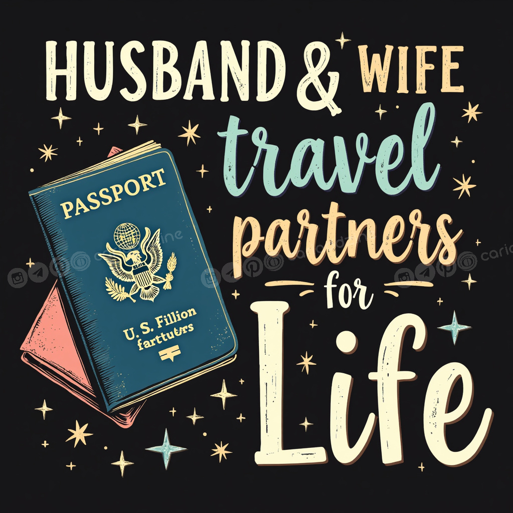 Husband and Wife, travel partners, adventure art, travel illustrations, couples art, wanderlust, collage design, Cariad Dzine design, vintage maps, travel decor